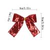 20PCS Christmas Bow DIY Christmas Tree Decoration Sequin Bow Holiday Decoration Red Small Bow Two Styles