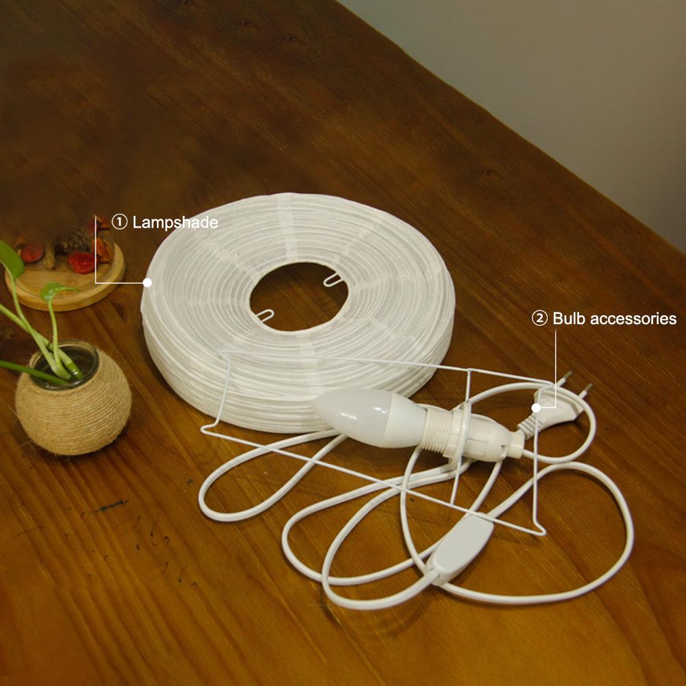 Lantern LED Table Lamp Rice Paper Bedside Study Table Lamp Handmade Desktop Decorative Lantern Light for Living Room Bedroom