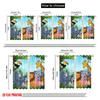 Set Of 2 Flat Printing Party Curtain Cute Cartoon Safari Animals Polyester Without Electricity Festive Holiday Perfect Home