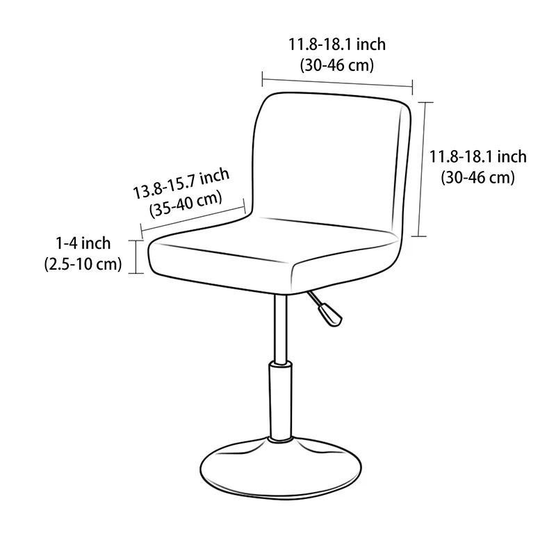Waterproof Pu Leather Rotating Bar Stool Cover Stretchable And Durable Bar Stool Cover Easy-To-Clean Faux Leather Slipcover