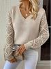 Spring/Autumn Women's Long Sleeve Hollow Knitted Pullover Sweater