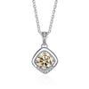 Bague Ringen 1ct VVS D Colored Moissanite Diamond Necklace For Women Silver 925 Jewelry Female Simple Temperament Clavicle Chain