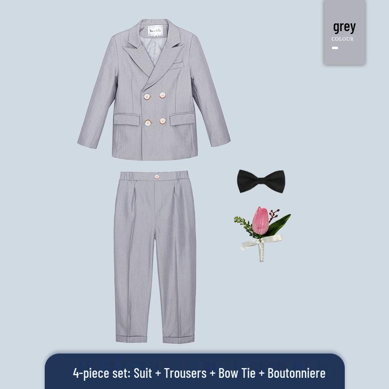 Children's Autumn Formal Wear: British-Style Blazer and Suit Set for Boys, Ideal for Weddings and Performances