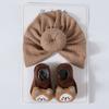 Newborn Knitted Donuts + Knitted Socks Set Baby Hat Headscarf Hat Wind