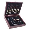 Zincs Alloys Bottle Opener and Vacuum Stoppers Wine Pourer Wine Opener Tool Set Corkscrew Wine Opener with Wood Case