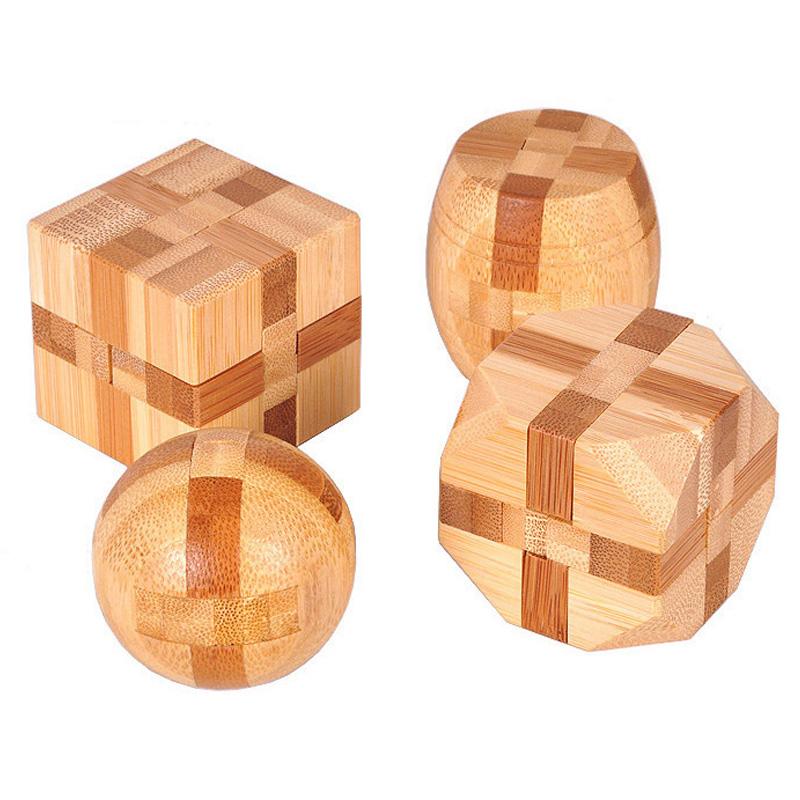 Wooden Kong Ming Lock Lu Ban Lock Iq Brain Teaser Educational Toy For Kids Children Montessori 3D Puzzles Game Unlock Toys Adult
