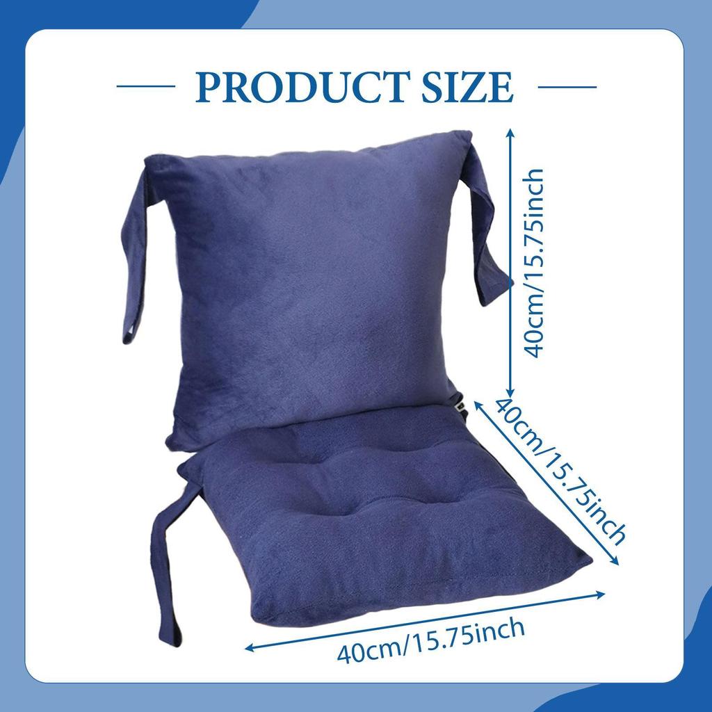 Chair Cushion with Backrest Keep Warm Seat Cushion for Office Bleacher Patio