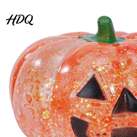 Glitter Stress Toy 1/2/3Pcs Halloween Pumpkin Head Ball, Anxiety Relief Spooky Toy, Stretchy Orange Sensory Healing Ball