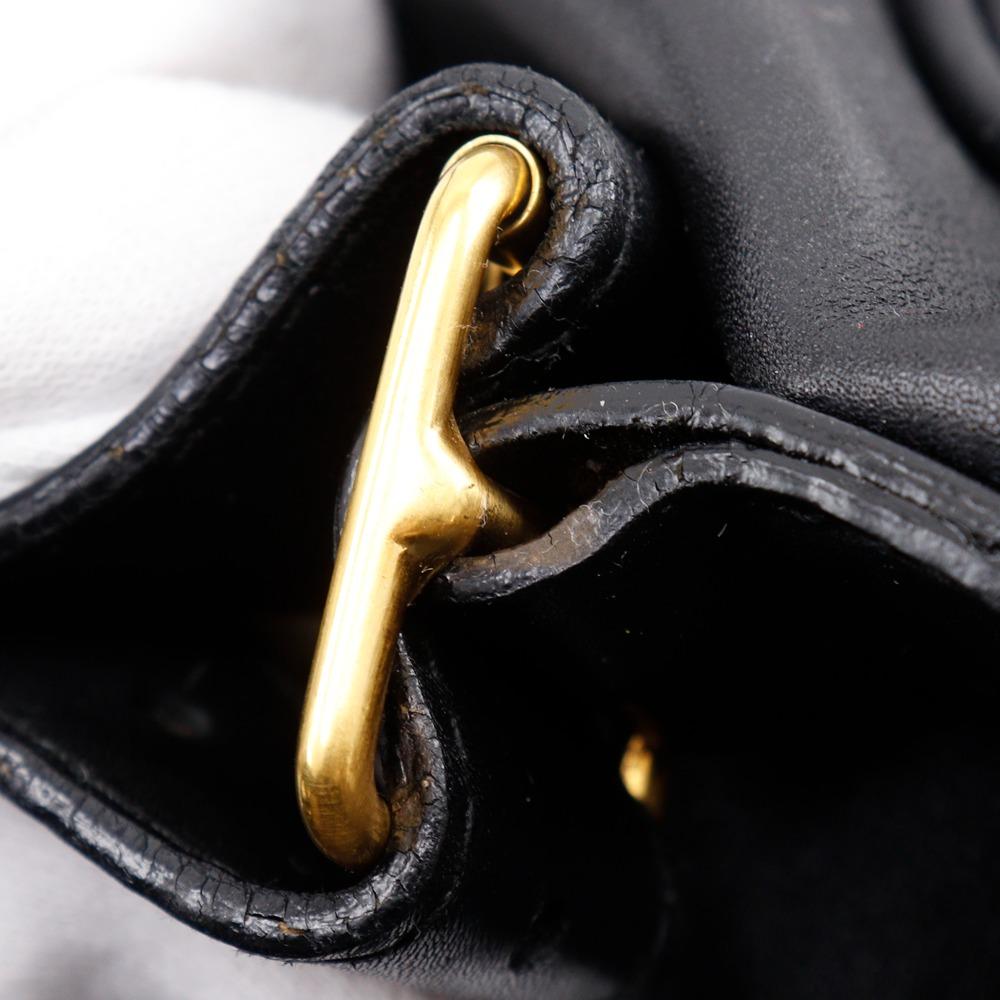 Gucci Old Gucci Backpack Daypack Vintage Black Calfskin Women Used