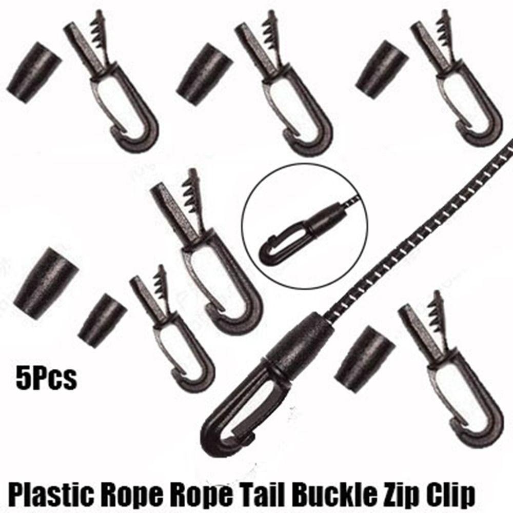 

5Pcs Plastic Straps Hooks Black Elastic Ropes Buckles New Zip Clip Outdoor Tool