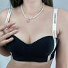 Push-up BH för små bröst Anti-hängande Sömlös BH utan stålring Vacker rygg-BH Sömlösa axelband Bokstavs-BH Samlande Mjuk stöd-BH