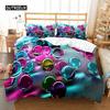Glass Ball Duvet Cover Set Microfiber Colored Transparent Marbles Bedding Set Childhood Toys for Kid Teen Queen King Quilt Cover
