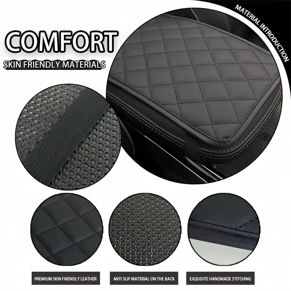 Auto Center Console Pad, Universal Waterproof Armrest Seat Box Cover, Leather Auto Armrest Cover Protector for Most Vehicle(Black)