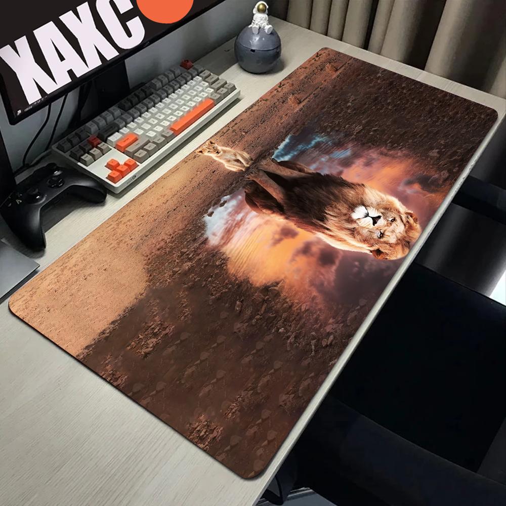 King Of Beasts Lion Mouse Pad xxxl Gamer Large Mouse Mat Natural inertial navigation system Rubber Desk Rug PC Desk Mats Design