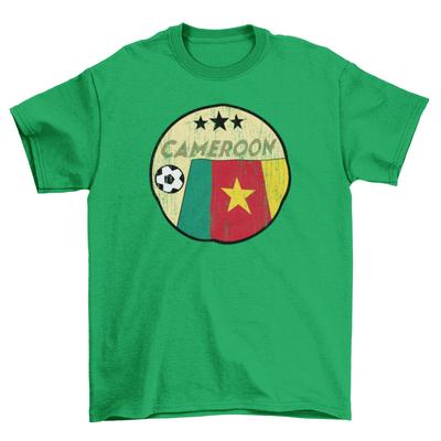 CAMEROON Football T-Shirt 2024 Retro Circle, Adults Kids Or Baby, World Cup Kit