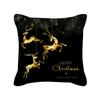 Pillow Peach Velvet Black Gold Christmas Pillow New Snowflake Letter Sofa Bedside Pillow Cover