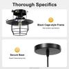 Industrial Cage Pendant Light Black, Kitchen Island Lighting, E26/E27 Bulb, Adjustable Cord, for Cafe Home Dining Room