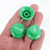 uxcell Set Metric Top Hat Bell Knobs 1 Volume 2 Tone Control Guitar Knob Set for Electric Guitar Bass Split Shaft Pots Green White 3-Piece