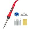 80W Digital Soldering Iron Kit Adjustable Temperature Welding Pen With LCD Display Home Repair Maintenance Tool Red Black