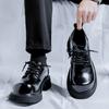 2024 spring black original black sole big head leather shoes men's niche casual British style heightened derby shoes 3209-R