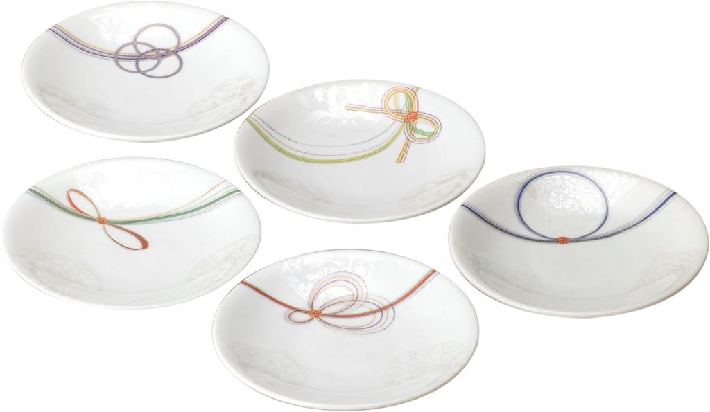 Maebata Small Set of Tableware Yui 52849 Plates, 5, Set, Gift, (Yui),