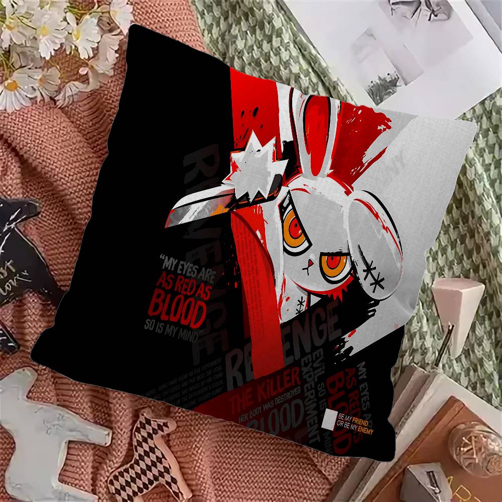 Luxury Fashion P-Psycho Bunny Pillowcase Toon Gift Cushion Cover Bedroom Home Sofa Chair Seat Decor Pillow Case