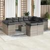 VidaXL Garden Lounge Set with Cushions 13 Pcs Grey Braided Resin 3218540