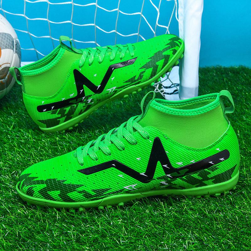 High-top New Football Shoes 2025 Male and Female Adult Students Children's Game Training Shoes TF Broken Nail Football Shoes