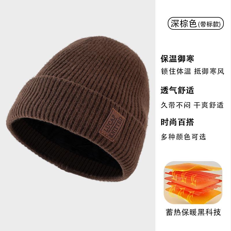 Winter hat men's cold-proof wool hat adult new plush warm versatile outdoor knitted hat