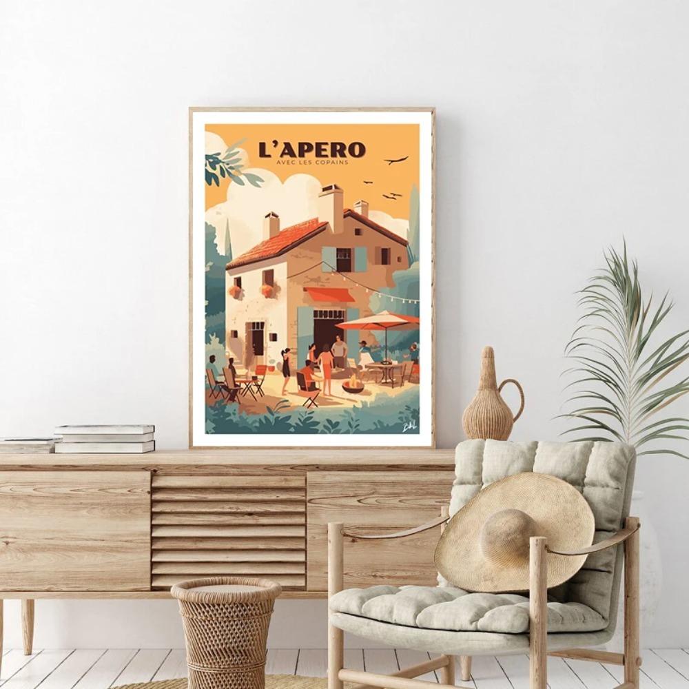 Retro France Travel Marseille Petanque Verdon Poster Canvas Painting Wall Art Living Room Home Decor