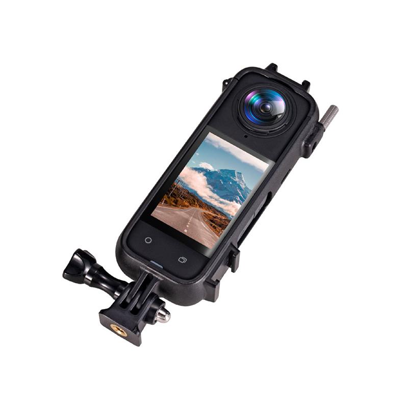 Aluminium-Schutzrahmen für Insta360 X4, langlebiger Metallgehäusekäfig mit Kaltschuhhalterung für Insta 360 X4-Kamerazubehör