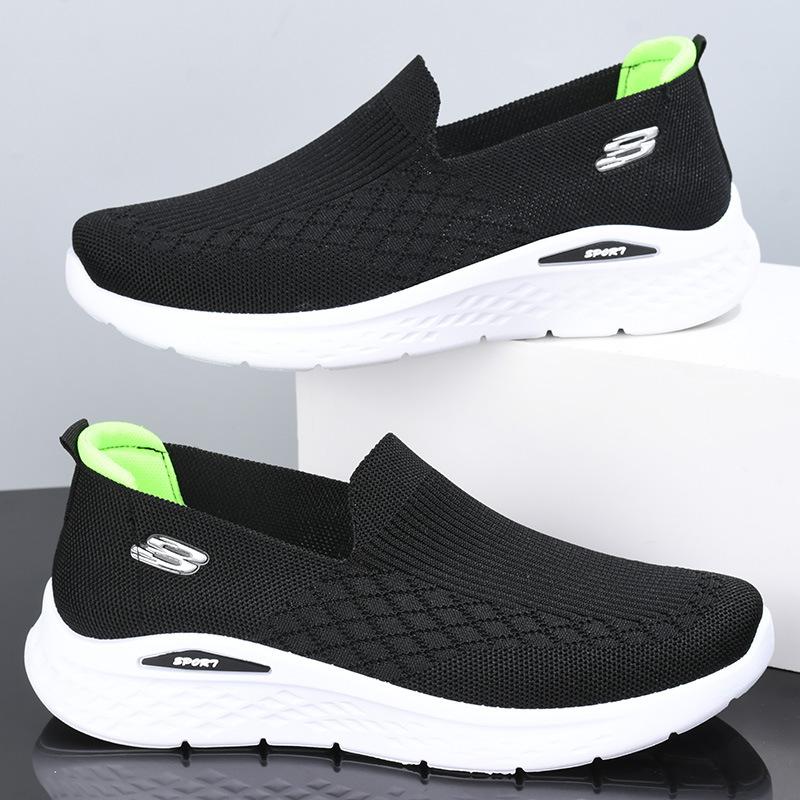 Walking Men Shoes Breathable Soft-soled Non-slip Comfortable Mesh Shoes Casual Shoes