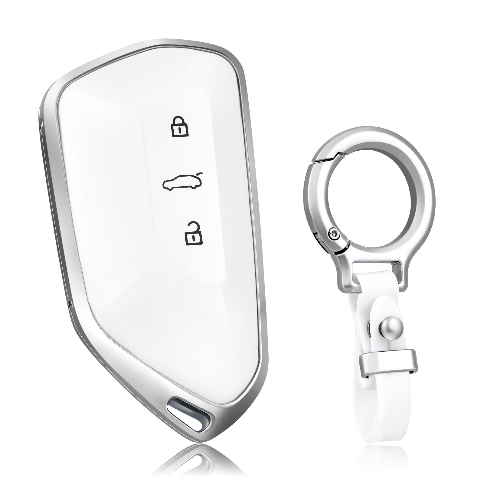 

Car Key Fob Cover Case Zinc Alloy Frame For Volkswagen MK8 Golf/GTI Skoda Octavia 3 Button Smart Key Protection