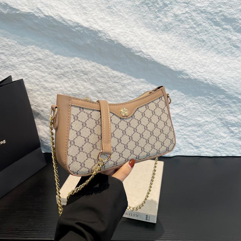 

Весенняя маленькая сумка-цепочка для женщин 2025 года, новая модная простая сумка-мессенджер в иностранном стиле, повседневная универсальная сумка с цветочным принтом