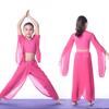 Flowing White Girls' Dance & Yoga Outfit - New Performance-Ready Style for Parent-Child Practice