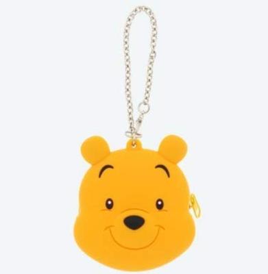 Disney Winnie the Pooh Bag Charm Coin Case Storage Pouch Silicone Tokyo Disney Resort TDR Keychain