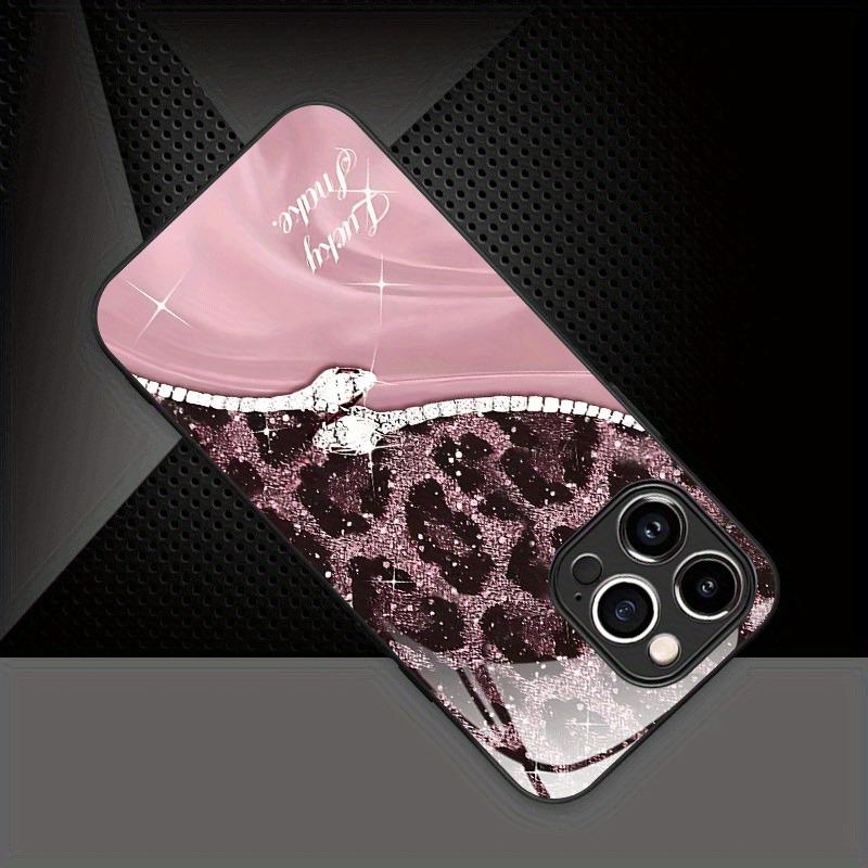 Leopard Print Rhinestone Snake Pattern Glass Phone Case For iPhone 16 17 Pro Max 11 12 13 14 15 17Air 16E 7 8 Plus XR XS X Cover