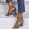 Mlcriyg Summer Women Snake Sandals Platform Heels Cross Strap Ankle Lace Peep Toe Beach Party Ladies Shoes Zapatos De Mujer