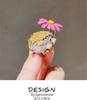 Oil Drop Painted Enamel Small Daisy Hedgehog Brooch Personalized High Value Animal Badge Pin Sweater Jacket Accessories