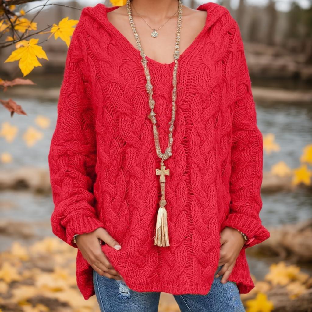 Women's Fashionable Long-sleeved Woven Floral Pullover Knitted Sweater Sweater Top