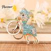 Rhinestone Goat Keychain Bling Lamb for Backpack, Metal Car Key Animal Theme Ring, Sheep Pendant Backpacks and Handbags Chain Decoration