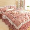 Princess Ruffle Duvet Cover Set Bed Skirt Pillowcase Four Seasons 4pc Beddin Quilt Cover Sheet Double Bed Queen King