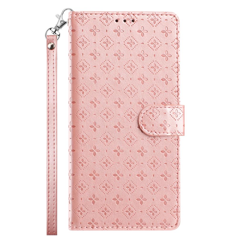Applicable To iPhone17 Leather Case, Samsung S26 Four-leaf Clover Embossed Card Wallet Case MOTO G06