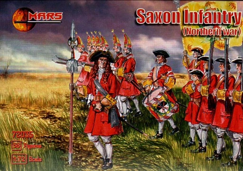 Mars Figures 1/72 Scale Plastic Model Kit ORM72035: Northern War German Saxon Infantry vs. Sweden, 17th Century, 14 Poses, 56 Figures
