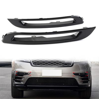 2Pcs Gloss Black Bumper Fog Light Lamp Covers For Range Rover Velar 2018-2022