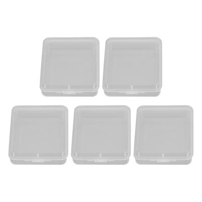 5PCS Plastic Storage Boxes Empty Packaging Box Rectangular Container for Parts Jewelry Handicrafts Transparent