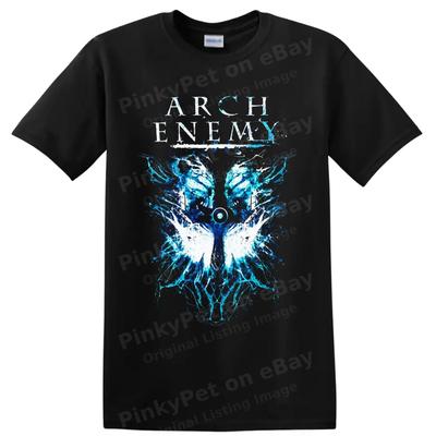 Arch Enemy Metal Band T Shirt Blue Skull Wings Graphic Concert Fan Tee Art Gift