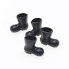 Miniature Black Dollhouse Rain Boots - Christmas Scene Props (1 Pair)