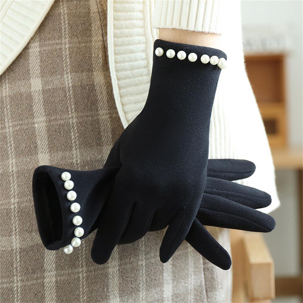 Thin Velvet Warm Gloves Thickened Cycling Driving Gloves Daily Mittens  for Outdoor
