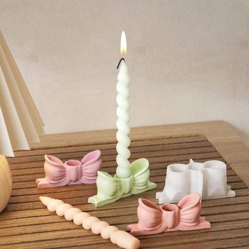 DIY Candle Holders Silicone Mold Artistic Silicone Bowknot Shape Mold For Elegant Candle Holders And Celebrations